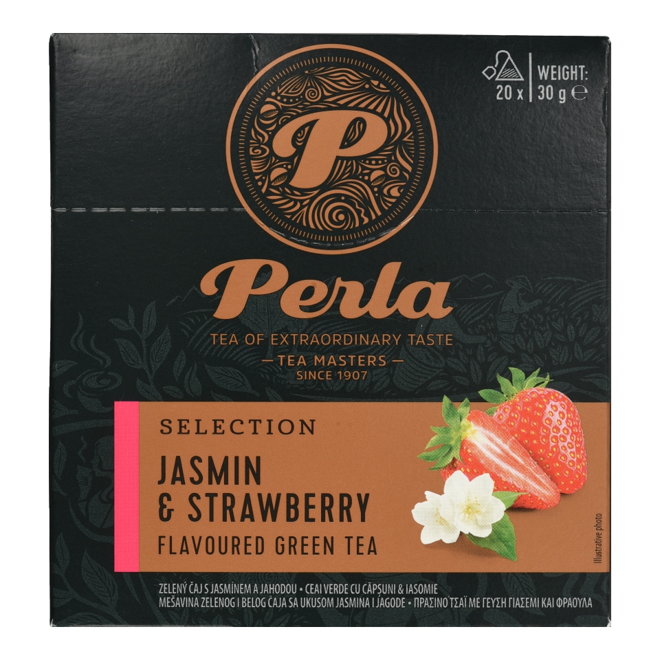 PERLA BEVERAGES Τσάι Πράσινο Γιασεμί και Φράουλα 20x1.5g