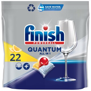 FINISH | Κάψουλες Πλυντηρίου Πιάτων Quantum All in 1 Λεμόνι 22 Tεμάχια