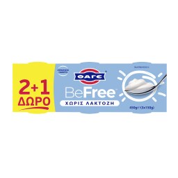 BEFREE | Επιδόρπιο Γιαουρτιού BeFree Χωρίς Λακτόζη 3x150g 2+1 Δώρο