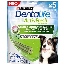 Συμπληρωματική Τροφή Dentalife ActivFresh Μεσαίοι Σκύλοι 115g