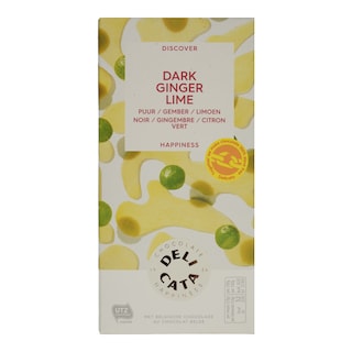 DELICATA | ΣΚΟΥΡΑ ΣΟΚΟΛΑΤΑ ΜΕ GINGER ΚΑΙ LIME 100 GR