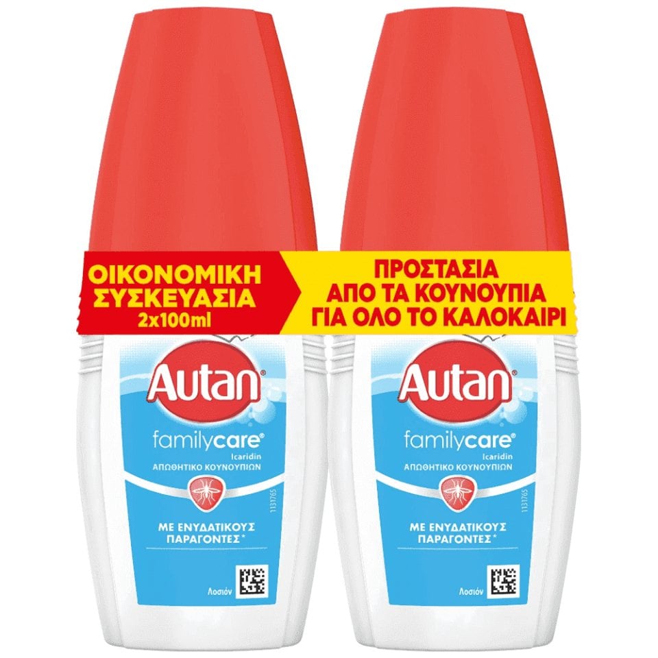 AUTAN Εντομοαπωθητικό Σώματος Λοσιόν Family Care 2x100ml