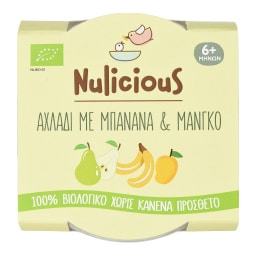 Φρουτόκρεμα Nulicious Bio Αχλάδι Μπανάνα Μάνγκο