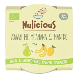 - | Φρουτόκρεμα Nulicious Bio Αχλάδι Μπανάνα Μάνγκο