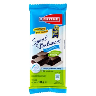 SWEET & BALANCE | Σοκολάτα Με Γλυκαντικό Στέβια 100gr