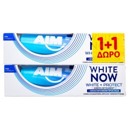 AIM | Οδοντόκρεμα White Now White & Protect 75ml 1+1 Δώρο 1+1