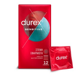 DUREX | Προφυλακτικά Sensitive Στενή Εφαρμογή 12 Τεμάχια