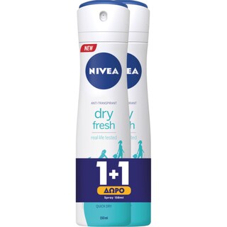 NIVEA | NIVEA DEO DRY&FRESH W  150ML 1+1