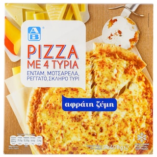 ΑΒ | Πίτσα Κατεψυγμένη 4 Τυριά 2 Τεμάχια 850gr
