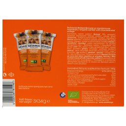 SESAMIS | Μπάρα Βρώμης Bio με Σοκολάτα και Πορτοκάλι 3x34g