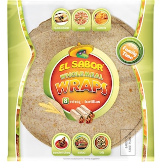 EL SABOR | Πίτες tortillas Wraps Ολικής Άλεσης 360gr