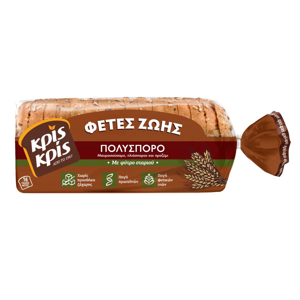ΚΡΙΣ ΚΡΙΣ Ψωμί Τοστ Φέτες Ζωής Πολύσπορο 500g