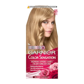 COLOR SENSATION | ΒΑΦΗ ΜΑΛΛΙΩΝ ΣΕΤ 8.0 ΞΑΝΘΟ ΑΝΟΙΧΤΟ 60 ML