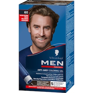 MEN PERFECT | Βαφή Μαλλιών Anti-Grey Color Gel Νο60 Φυσικό Καστανό Μεσαίο 1 Τεμ.