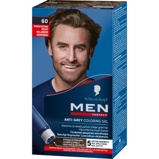 MEN PERFECT | Βαφή Μαλλιών Anti-Grey Color Gel Νο60 Φυσικό Καστανό Μεσαίο 1 Τεμ.