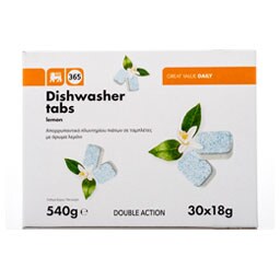 365 | Ταμπλέτες Πλυντηρίου Πιάτων Λεμόνι 30 Τεμάχια