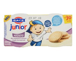 JUNIOR | ΠΑΙΔΙΚΑ ΓΙΑΟΥΡΤΙΑ ΜΠΙΣΚΟΤΟ 2X140ΓΡ