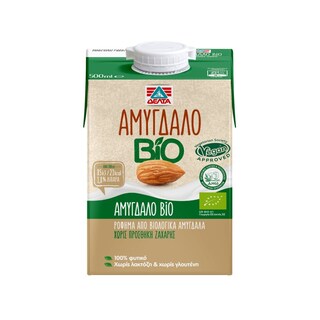 ΔΕΛΤΑ | Φυτικό Ρόφημα Αμύγδαλο Bio Χωρίς Προσθήκη Ζάχαρης 500ml