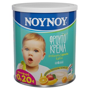 ΝΟΥΝΟΥ | Βρεφική Κρέμα Φρουτόκρεμα 5 Φρούτα 300g Έκπτωση 0.20Ε