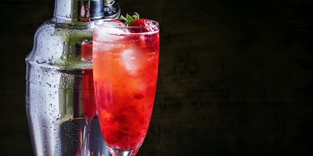 Πόντς φρούτων με αφρώδες κρασί