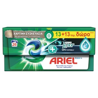 ARIEL | Kάψουλες Πλυντηρίου Ρούχων Allin1 Pods Unstoppables 13+13 Τεμάχια Δώρο