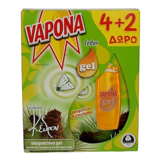 VAPONA | ΣΚΟΡΟΑΠΩΘΗΤΙΚΕΣ ΠΛΑΚΕΤΕΣ NATURAL ΚΕΔΡΟΣ 6ΤΕΜ