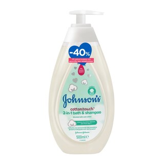 JOHNSON BABY | Αφρόλουτρο & Σαμπουάν Cotton Touch 2σε1 500ml Έκπτωση 40%