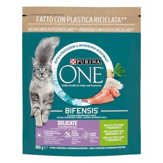 PURINA ONE | Γατοτροφή Delicate Γαλοπούλα & Ρύζι 800g
