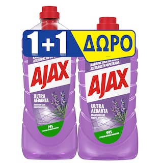 AJAX | ULTRA | Υγρό Καθαρισμού Ultra Λεβάντα 1.5lt + 1lt Δώρο