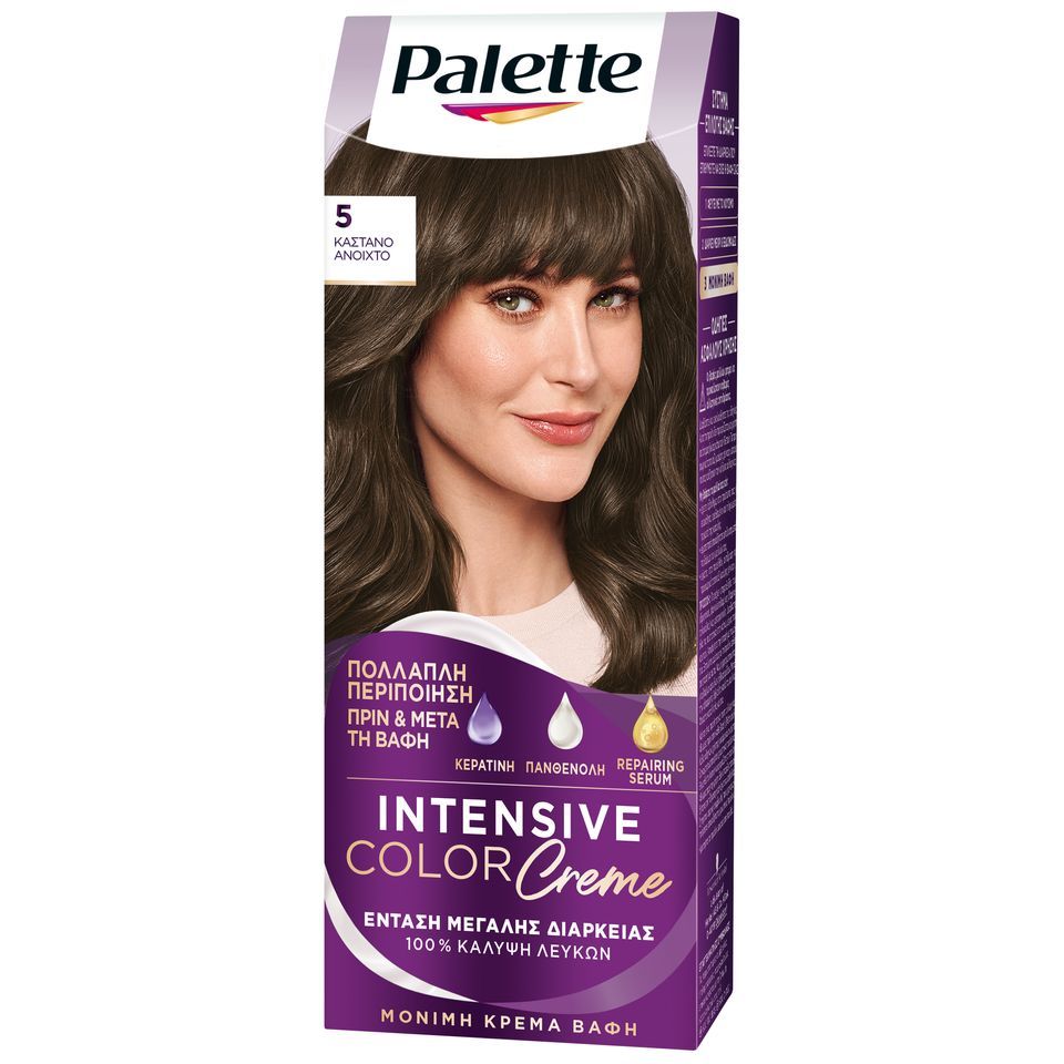 PALETTE Βαφή Μαλλιών Intensive Color 5 Καστανό Ανοιχτό 1 Τεμάχιο