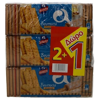 ΑΛΛΑΤΙΝΗ | ΜΠΙΣΚΟΤΑ ΒΟΥΤΗΧΤΑ 3 X 275 GR ΠΡΟΣΦΟΡΑ 2 + 1 ΔΩΡΟ