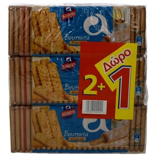 ΑΛΛΑΤΙΝΗ | ΜΠΙΣΚΟΤΑ ΒΟΥΤΗΧΤΑ 3 X 275 GR ΠΡΟΣΦΟΡΑ 2 + 1 ΔΩΡΟ