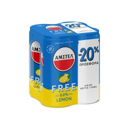 AMSTEL | Μπύρα Χωρίς Αλκοόλ Λεμόνι Κουτί 4x330ml Έκπτωση 20%