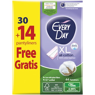 EVERY DAY | NAPKINS ALL COTTON ΕΧTRA LONG ECONOMY 44 TEM ΠΡΟΣΦΟΡΑ ΤΑ 14 ΤΕΜ ΔΩΡΟ