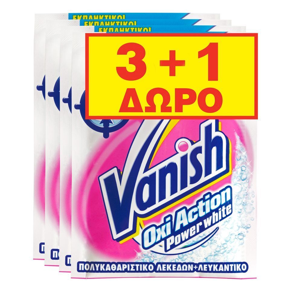 VANISH Ενισχυτικό Πλύσης Oxi Action Crystal White 4x30g