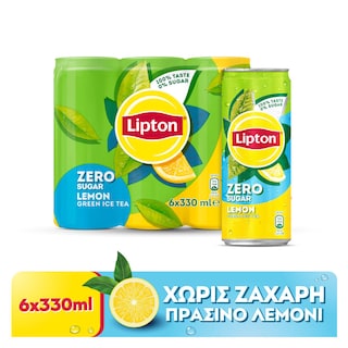 LIPTON | Ice Tea Green Λεμόνι Χωρίς Ζάχαρη 6x330ml