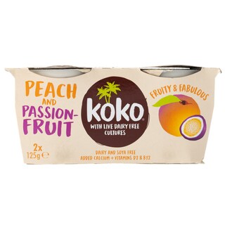 ΚΟΚΟ | Φυτικό Επιδόρπιο Καρύδας με Ροδάκινα Vegan 2x125g