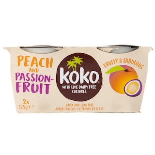 ΚΟΚΟ | Φυτικό Επιδόρπιο Καρύδας με Ροδάκινα Vegan 2x125g