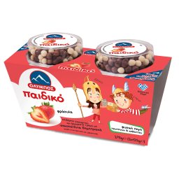 ΟΛΥΜΠΟΣ | Επιδόρπιο Γιαουρτιού Παιδικό Φράουλα 2x135g