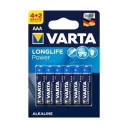 VARTA | Μπαταρίες Αλκαλικές LongLife Power ΑΑΑ 4+2 Τεμάχια Δώρο