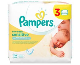 PAMPERS | NEW BABY SENSITIVE | ΜΩΡΟΜΑΝΤΗΛΑ NEW BABY SENSITIVE NEWBABY 3 X 150 ΤΕΜ