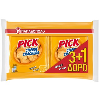 PICK CRACKERS | ΚΡΑΚΕΡΣ ΤΥΡΙ 45GR 3+1ΔΩΡΟ