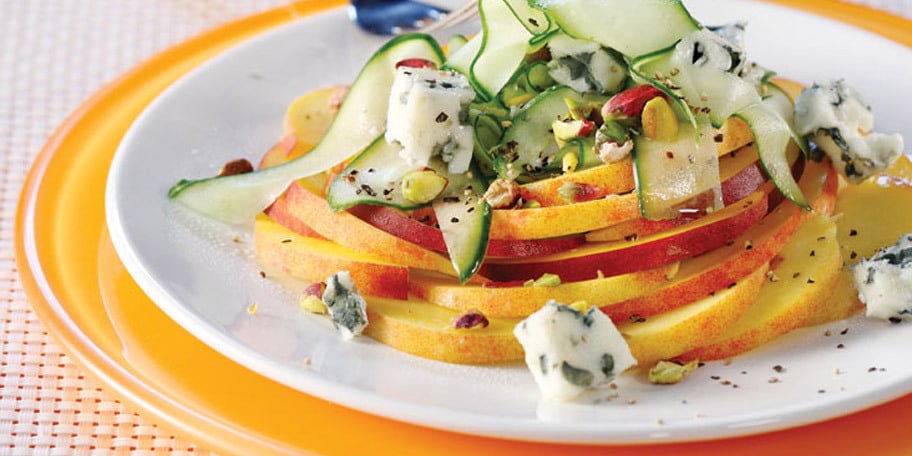 Ροδάκινα με μπλε τυρί, για σαλάτα