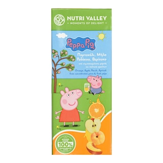 NUTRI VALLEY | Χυμός Peppa Pig Πορτοκάλι Μήλο Ροδάκινο Βερίκοκο 250ml