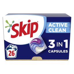 SKIP | Kάψουλες Πλυντηρίου Ρούχων Ultimate Active Clean 26 Μεζούρες