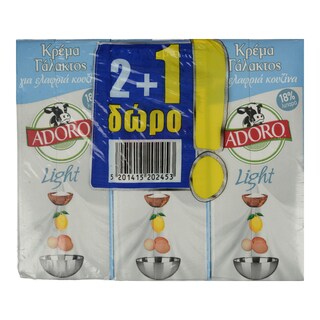 ADORO | Κρέμα Γάλακτος  3x200ml 2+1 Δώρο