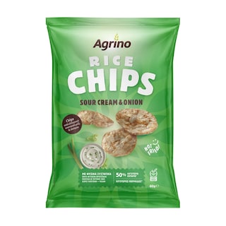 AGRINO | Τσιπς Ρυζιού Sour Cream & Onion 60g