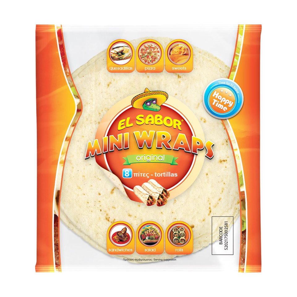 EL SABOR Πίτες Tortillas Mini Wraps Original 144g