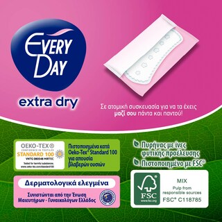 EVERY DAY | Σερβιετάκια XL Extra Dry 30+14 Τεμάχια Δώρο