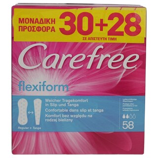 CAREFREE | ΣΕΡΒΙΕΤΑΚΙΑ FLEXI 58 ΤΕΜ ΕΙΔΙΚΗ ΤΙΜΗ 30 + 28 ΤΕΜΑΧΙΑ